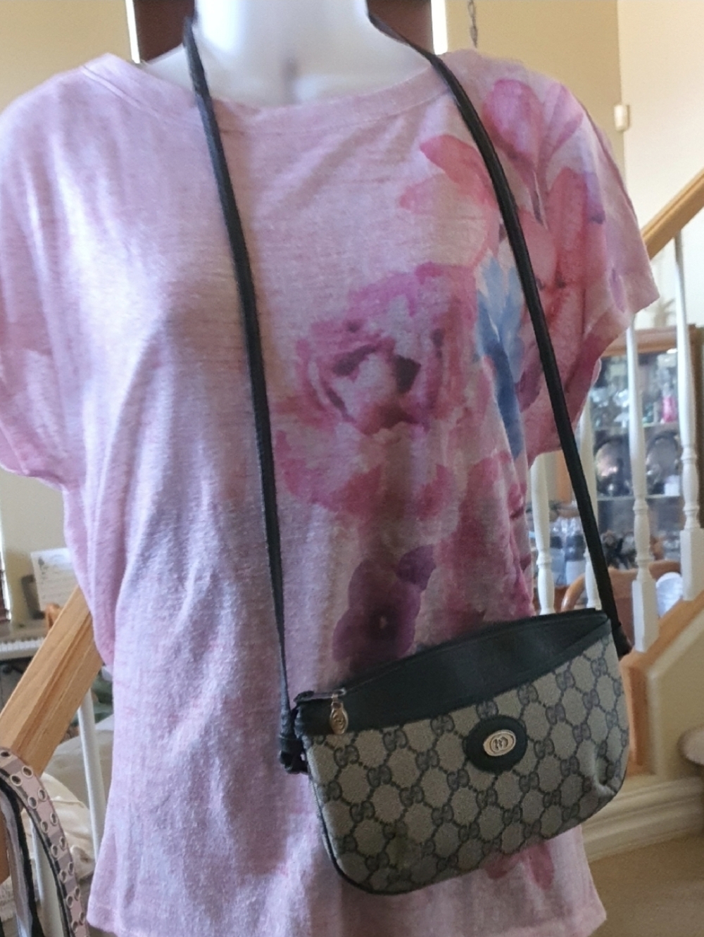 Gucci GG Supreme Monogram Coated Canvas Leather Blue Navy Shoulder/Crossbody Bag - Picture 4 of 15